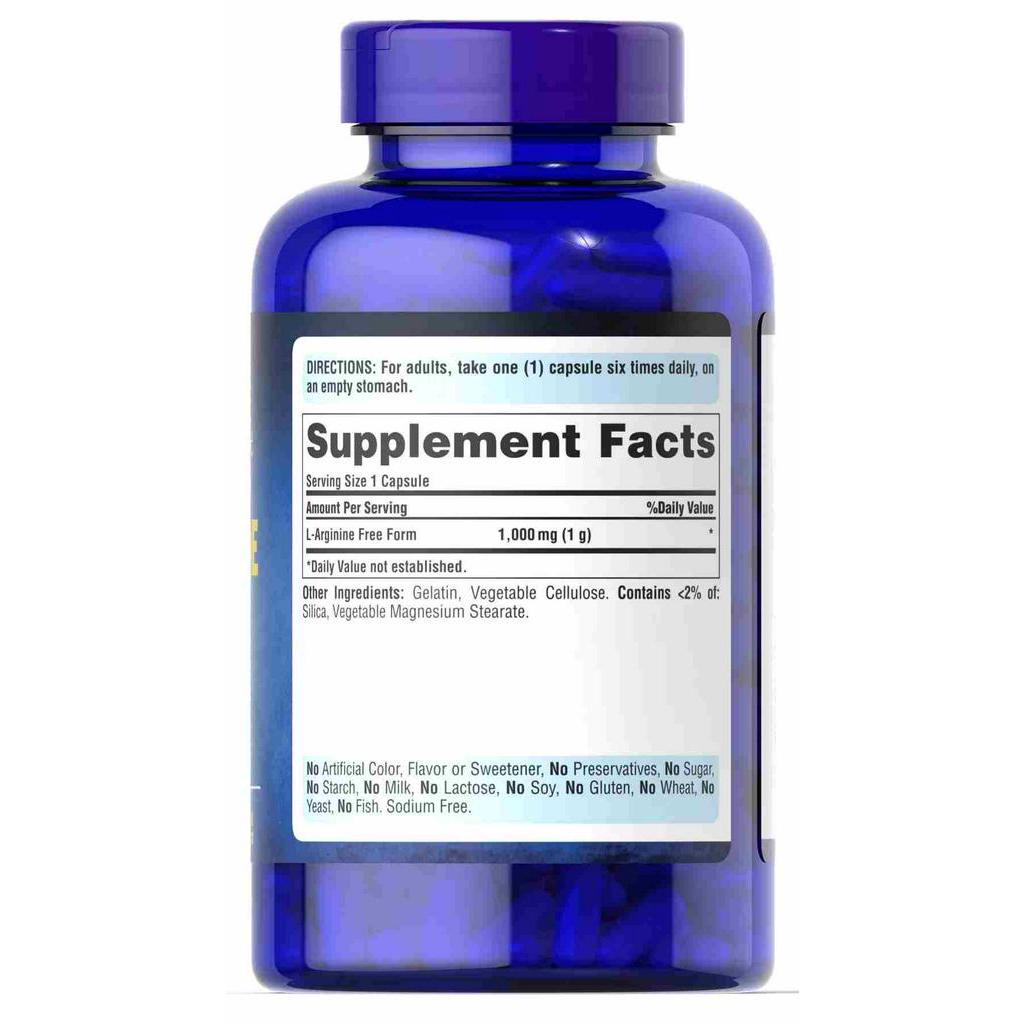 Viên uống hỗ trợ chức năng gan Puritan's Pride L-Arginine 1000mg 100 viên của Mỹ