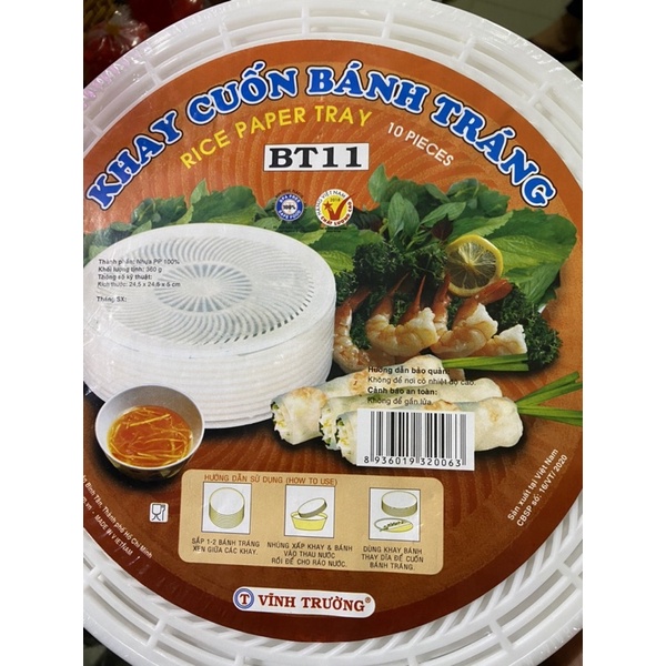 Bộ 10 Khay cuốn bánh tráng size 22cm vĩnh trường