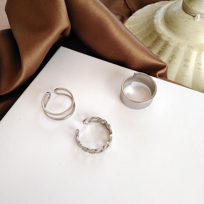 Nhẫn Mayebe Lavend Unisex Có Thể Điều Chỉnh Phong Cách Punk Hàn Quốc