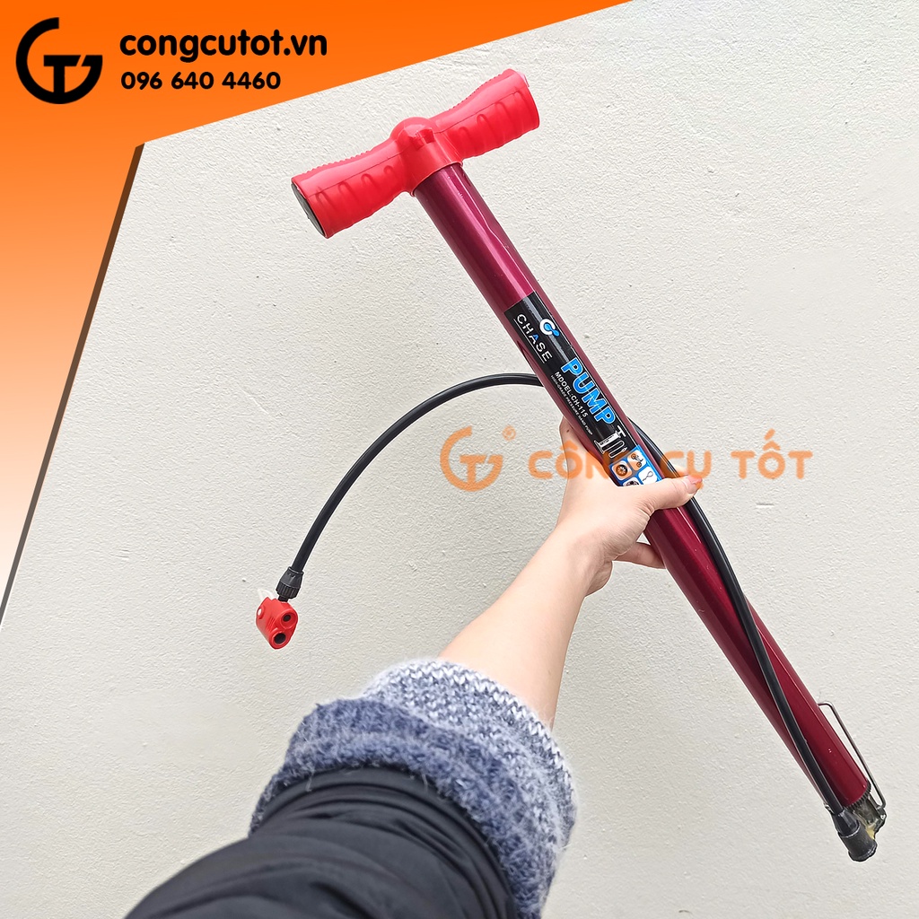 Bơm xe đạp xe máy bằng tay ống bơm Φ4x53cm màu tím