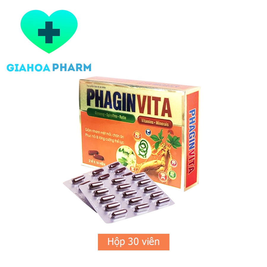 Viên uống nhân sâm giúp giảm mệt mỏi, chán ăn, suy nhược, tăng cường sức đề kháng Phaginvita / Phagin vita (Hộp 30 viên)