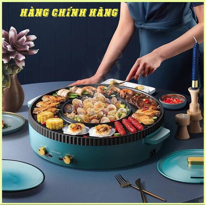 BẾP LẨU NƯỚNG KẾT HỢP 2 TRONG 1, VỪA LẨU VỪA NƯỚNG KHÔNG KHÓI, HÀNG CAO CẤP , BẢO HÀNH 6T