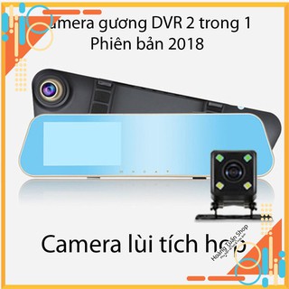 Camera hành trình trên gương tích hợp camera lùi 2 trong 1