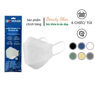 Khẩu Trang Y Tế OK Mask 4D Cao Cấp - Bịch 6 chiếc