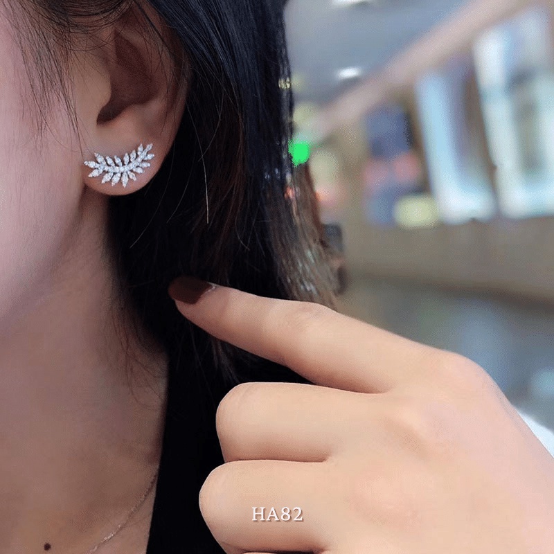 Bông tai nữ hình cánh đính đá cao cấp phu kiện thời trang basic đẹp Annie HA82