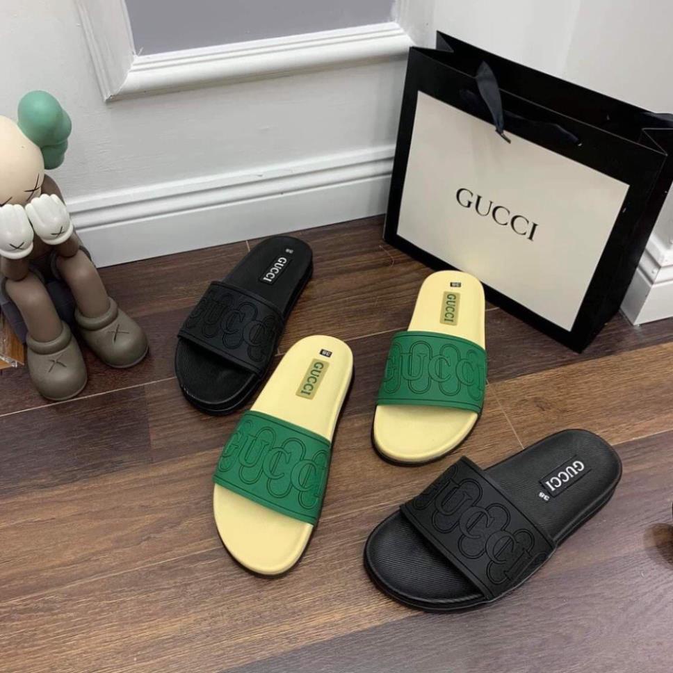 🕝 (Có Video + Ảnh Thật) Dép Gucci Họa Tiết GC Đế Cao Su Chống Nước - Dép Quai Ngang Nam Nữ Thời Trang Cao Cấp Hottrend