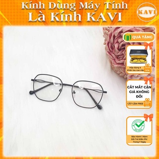 Kính Chống Mỏi Mắt Khi Làm Việc Với Máy Tính Kavi KV015 - Gọng Kim Loại Lục Giác, Mắt Kính Chống Ánh Sáng Xanh Hàn Quốc