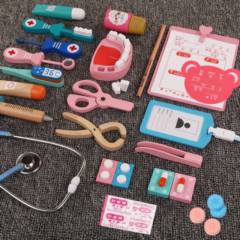 Đồ chơi bác sĩ gỗ 24 chi tiết cho bé tập khám bệnh