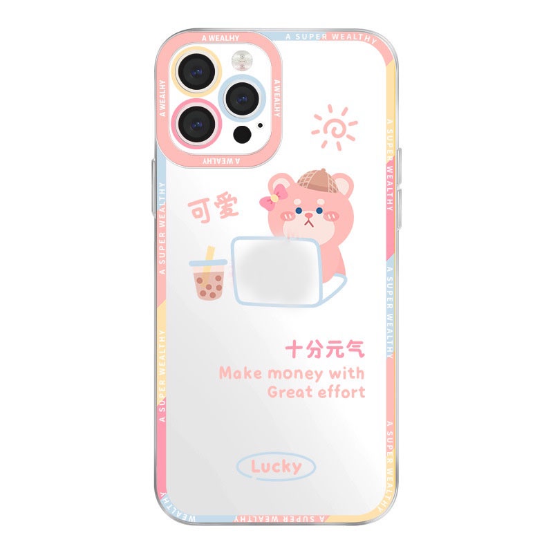 Ốp lưng iphone ốp Điện Thoại Trong Suốt Hình Gấu Hoạt Hình Cho iPhone 14 13 12 11 PROMAX XS XR XSMAX SE2020 6 7 8PLUS