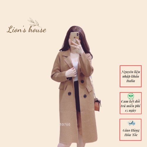 Áo Khoác Dạ Ép Vải Lỳ Dáng Dài Lion's House - 138