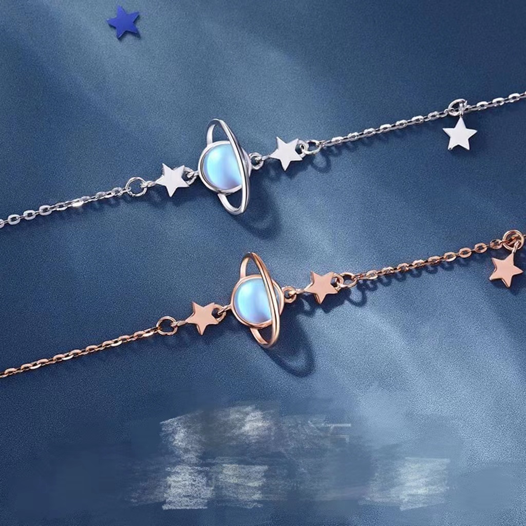 Vòng Tay Hành Tinh Đá Mặt Trăng Đơn Giản Cá Tính Phong Cách Hàn Quốc Cho Nữ