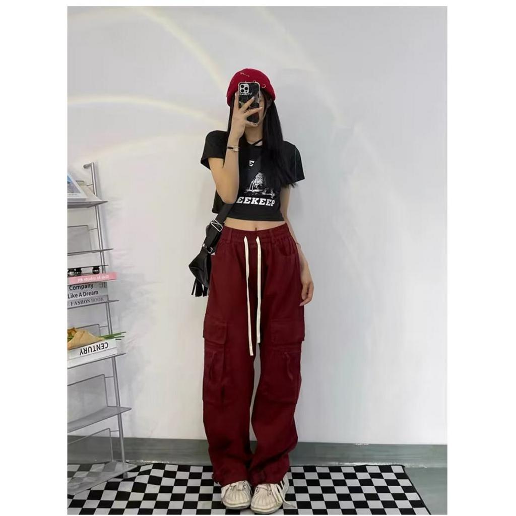 QADCOL Quần Dài Ống Rộng Phong Cách retro Thời Trang Mùa Hè Dành Cho Nữ