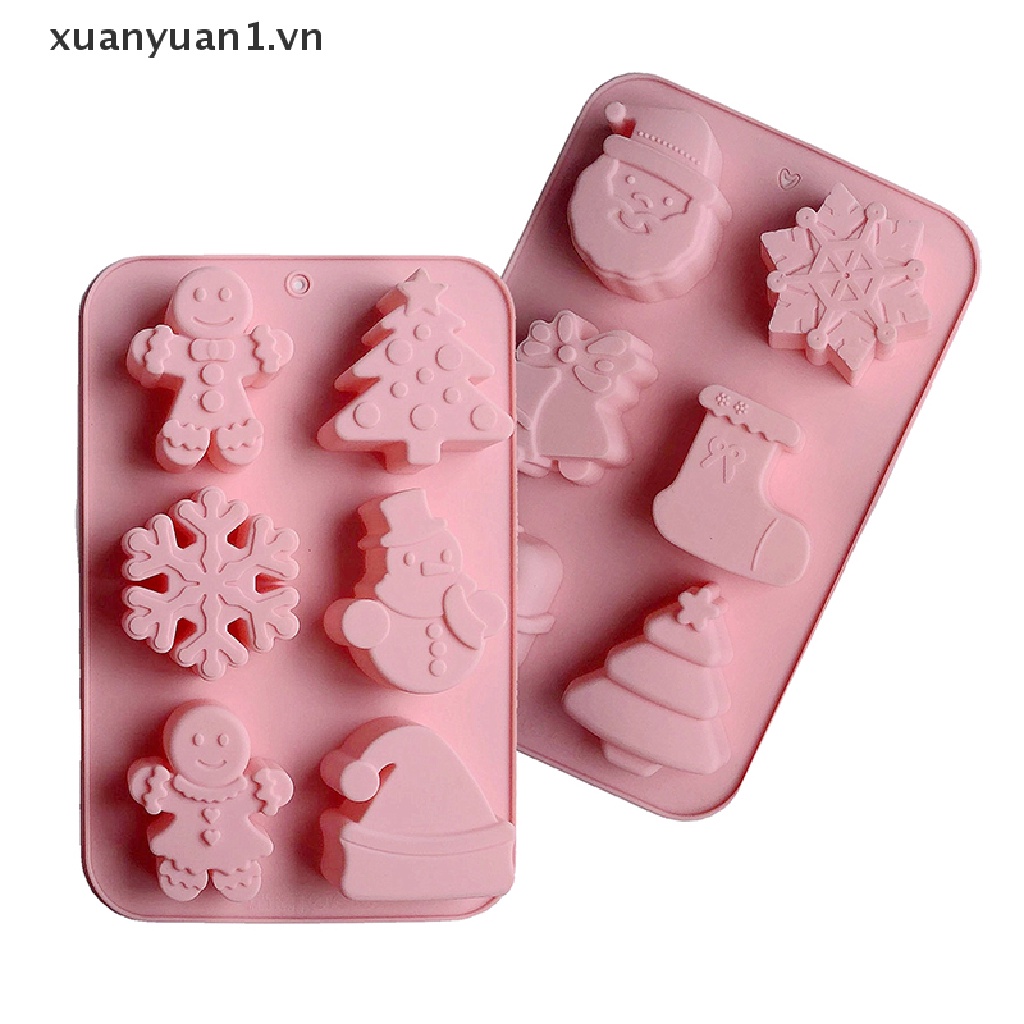 Khuôn Silicon Làm Bánh / Xà Phòng Hình Cây Thông / Chuông Giáng Sinh