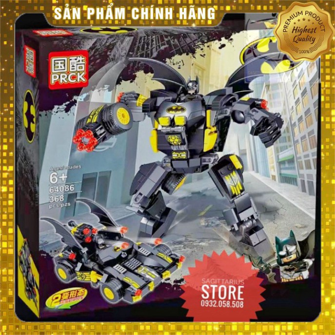 Lego PRCK-64086 Lắp Ráp Người Máy Batman & Biến Hình Chiến Xa 2in1 ( 368+ Mảnh ) [Hàng Có Sẵn]