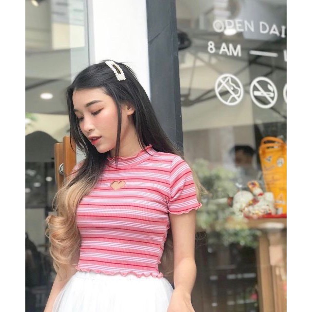 [Mã FAMAYWA giảm 10K đơn 50K] Áo kiểu croptop sọc đủ màu - vải tốt đẹp đủ màu - dễ phối đồ | BigBuy360 - bigbuy360.vn