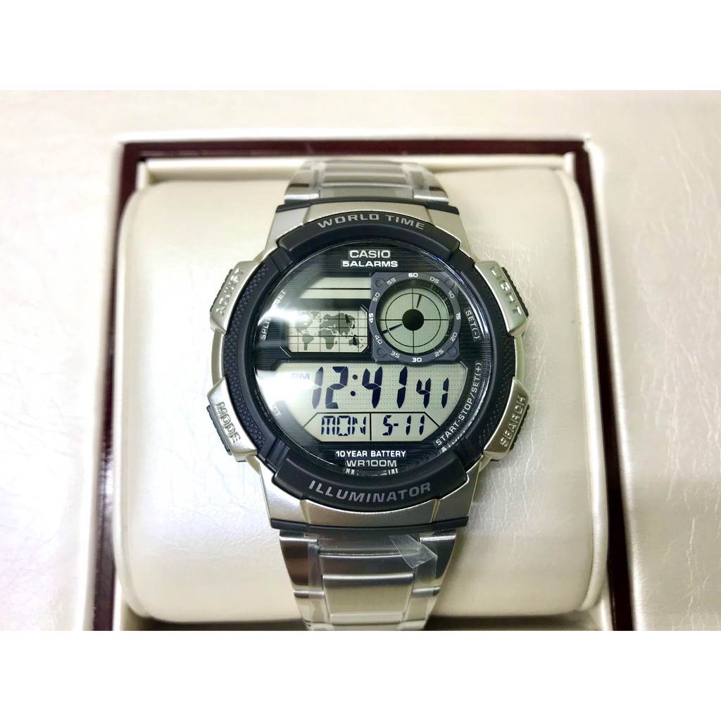 Đồng hồ Casio AE-1000WD-1AVDF nam - máy pin - dây kim loại