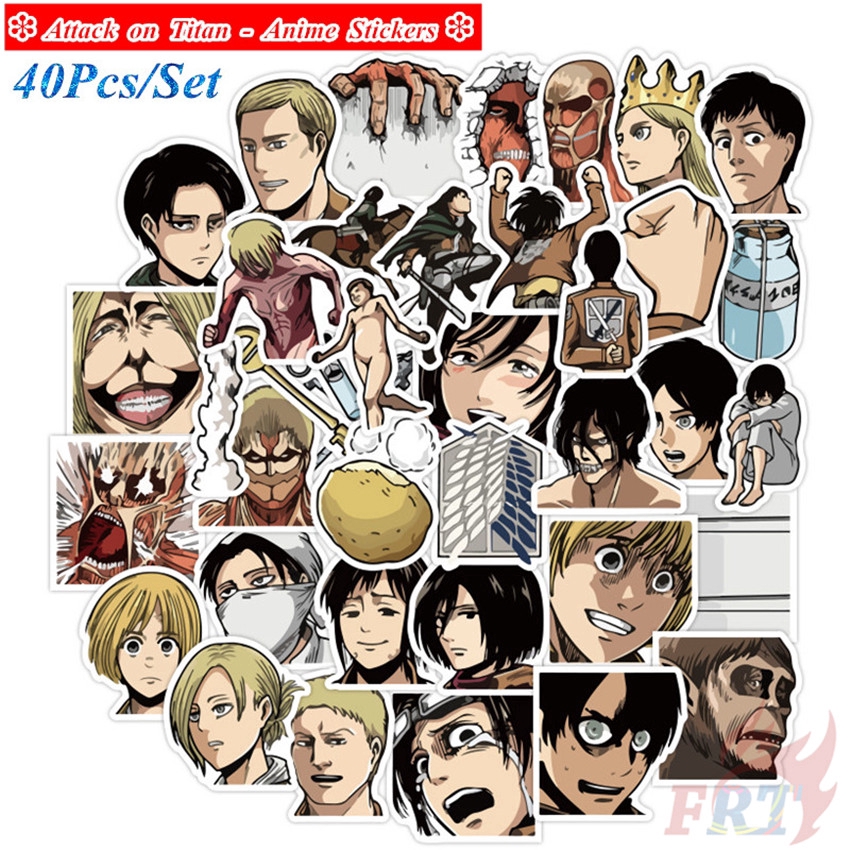 ❉ Attack on Titan - Anime Stickers ❉ 40Pcs/Set DIY Decals Stickers for Album Diary Laptop Scrapbooks Skateboard