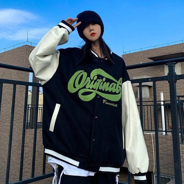 Áo Khoác Bóng Chày Dáng Rộng Phong Cách Hàn Quốc Thời Trang Cho Nam Nữ
