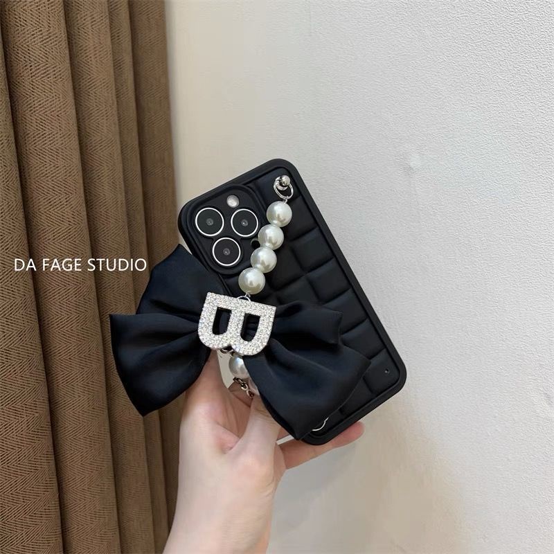 Ốp Điện Thoại Chống Rơi Hình Nơ Đính Đá Cho Iphone x / xs / se / xr / 11 / 12 / 13 / pro / max
