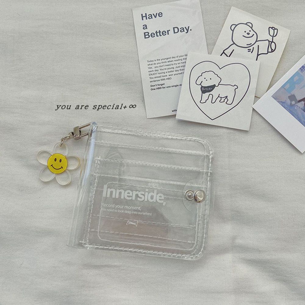 Ví đựng thẻ bằng PVC trong suốt phong cách Harajuku độc đáo thời trang cho nữ