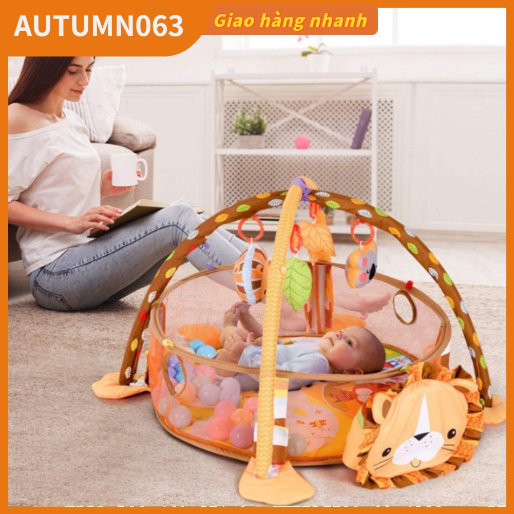 3 ‑ Trong 1 Thảm tập thể dục cho bé Khung trẻ sơ sinh chơi với bóng Bộ đồ mặt dây chuyền Autumn063