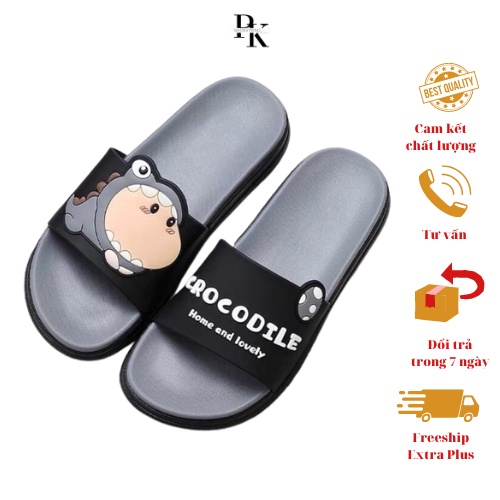 Dép Quai Ngang Cá Sấu CROCODILE Unisex Cao Su Siêu mềm siêu xin siêu kute   - Thời Trang PKT DP19