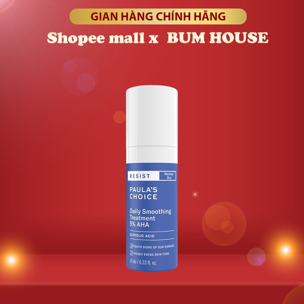 Kem loại bỏ tế bào chết làm mềm da chứa 5% AHA Paula's Choice Resist Daily Smoothing Treatment With 5% AHA 10ml 7667