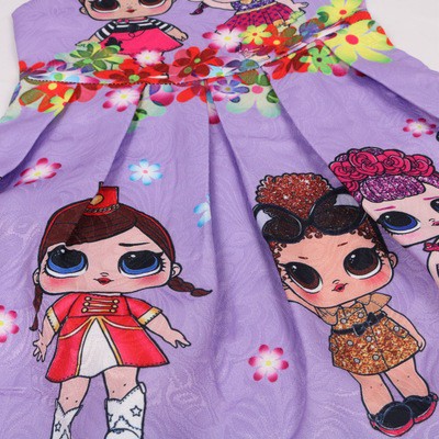 Đầm hóa trang dự tiệc trang trí hình búp bê Kawaii LOL xinh xắn dành cho bé gái