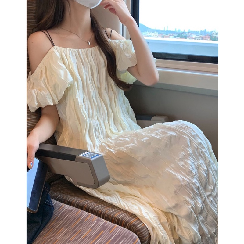 Đầm Maxi Sát Nách Xếp Ly Thời Trang Mùa Hè Xinh Xắn Cho Nữ