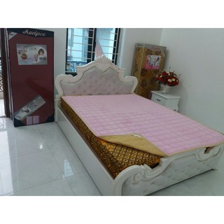 Thảm nỉ nhung trải giường 1m8x2m màu hồng nhạt