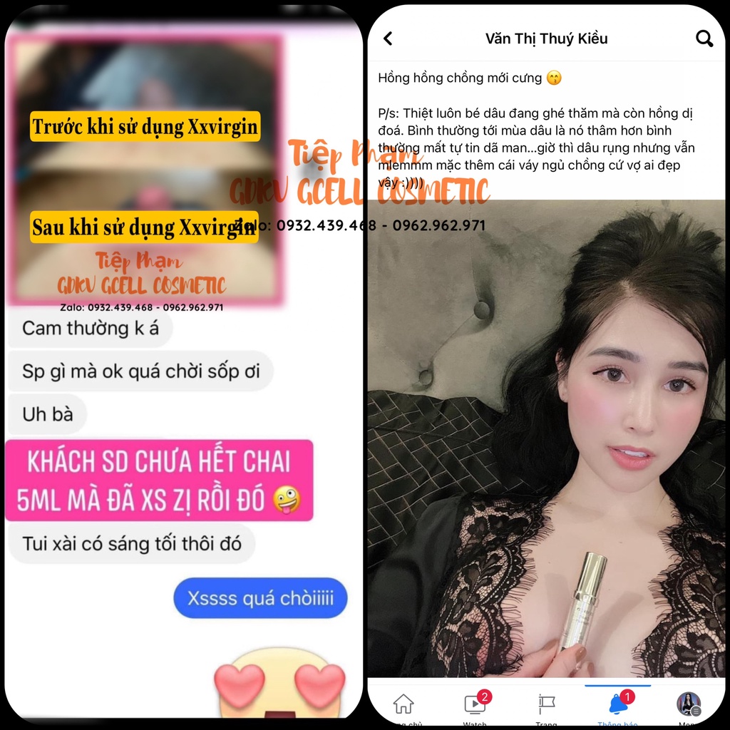 Combo Thu hẹp Bikini YZONE CLEASER 15 viên và Kem Hồng Nhũ Bi 5ml XXVIRGIN N