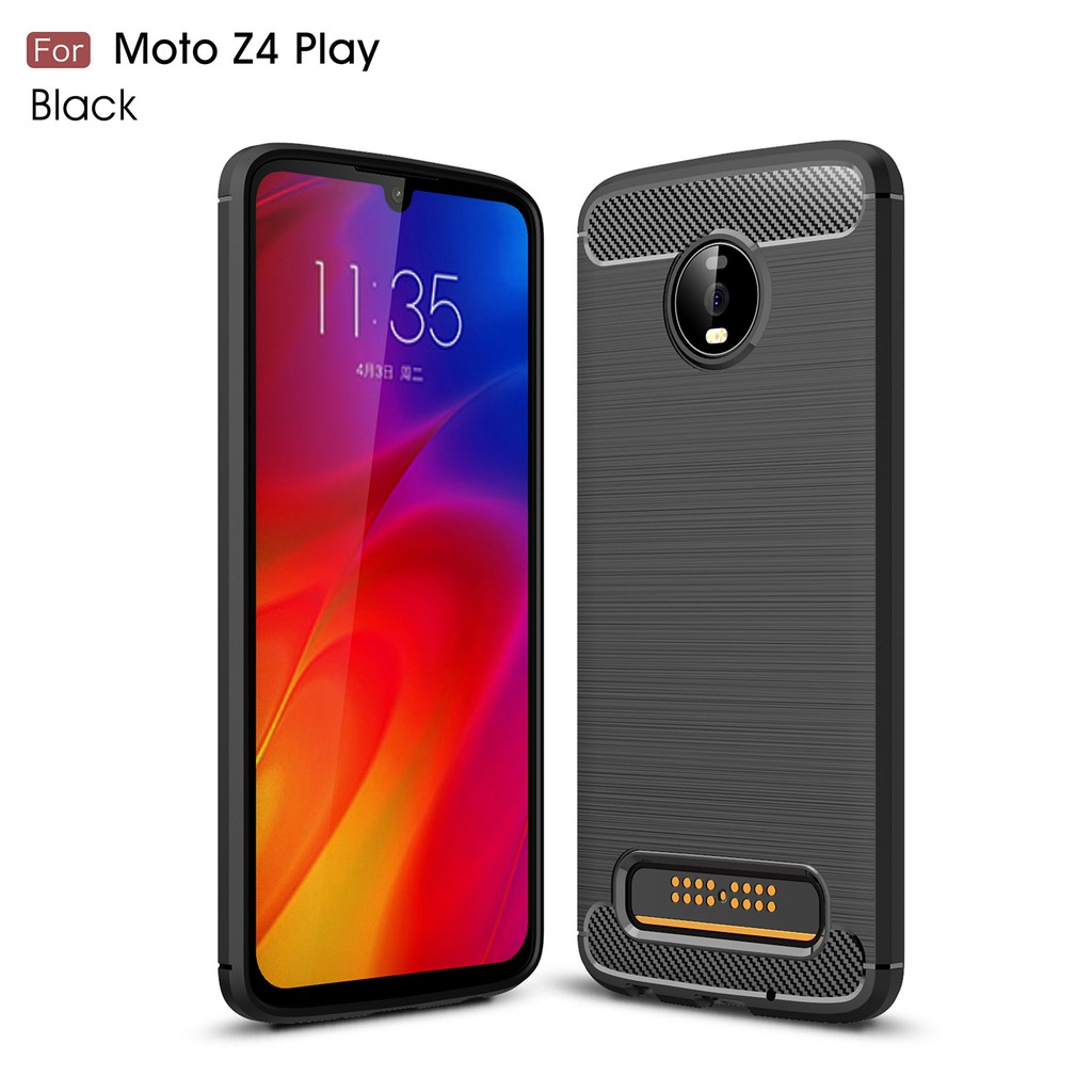 Ốp điện thoại sợi carbon mềm cho Motorola Moto  Z2 Z3 Z4 Play