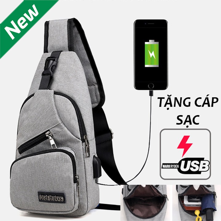 [FREESHIP 99K TOÀN QUỐC_] TXN03 - Túi đeo chéo unisex cao cấp thời trang hàn quốc có cổng sạc USB