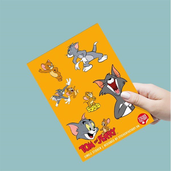 Sticker decal single hình dán lẻ STICKER FACTORY - Chủ đề Tom and Jerry