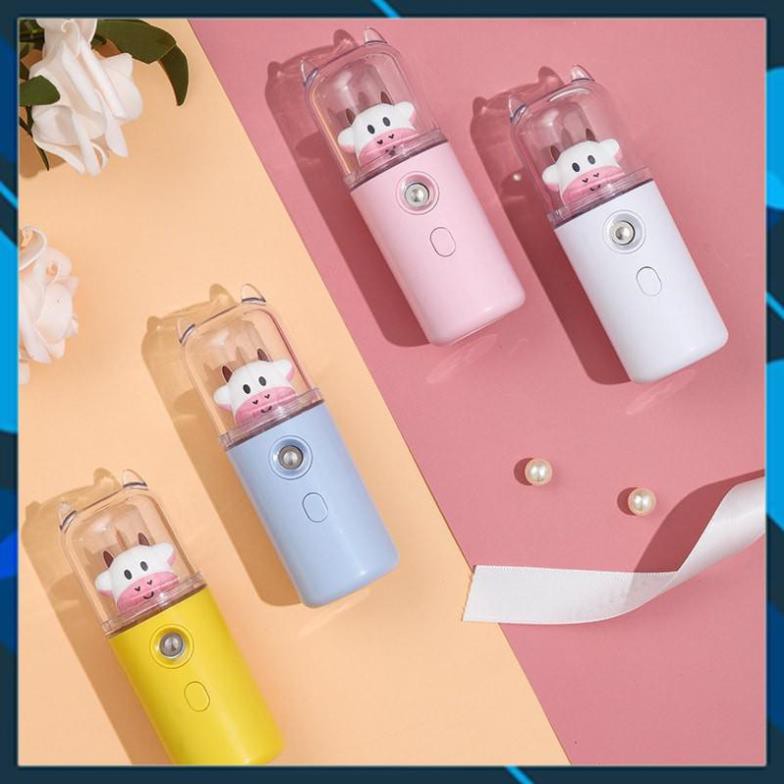 [Sẵn Hàng Giao Ngay] Máy Phun Sương Tạo Ẩm NaNo Mini Giữ Ẩm Cho Da - 2 Hình Thỏ Cute và Bò Sữa Đáng Yêu