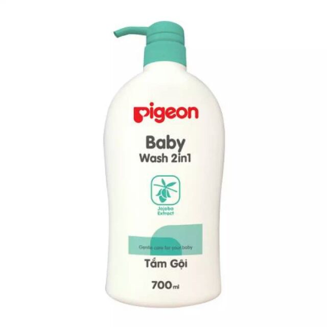 Sữa Tắm Gội Pigeon 2 Trong 1 Tinh Chất Hạt Jojoba Dành Cho Da Nhạy Cảm (700ml)