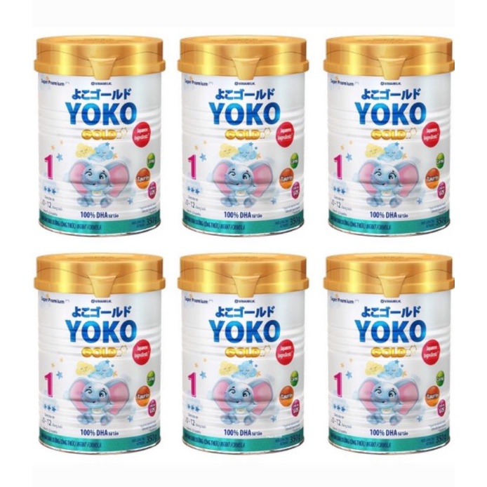 COMBO 6 LON SỮA BỘT YOKO GOLD 1 350G ( Date 2025 )