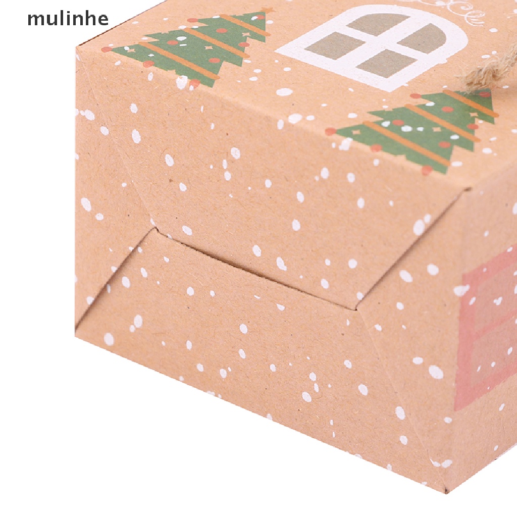 Set 5 Hộp Đựng Kẹo Hình Ngôi Nhà Giáng Sinh DIY