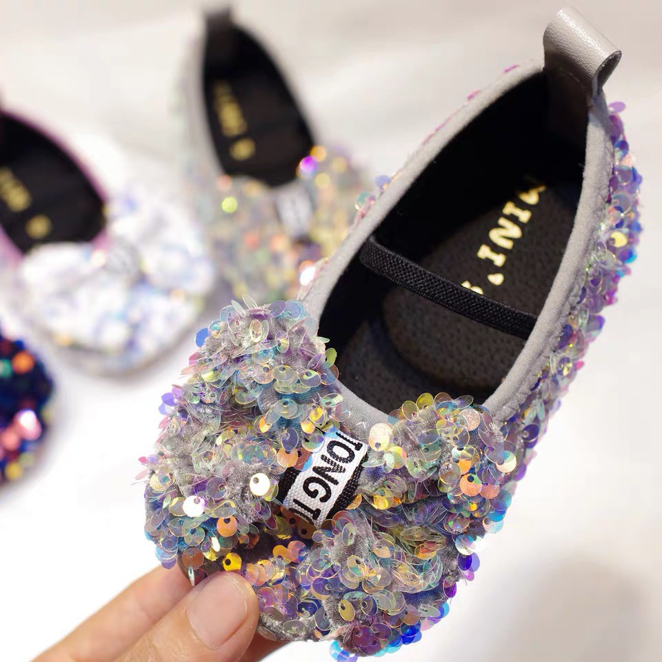 Giày Búp Bê Đế Mềm Đính Nơ Kim Sa Lấp Lánh Thời Trang Mùa Xuân | BigBuy360 - bigbuy360.vn