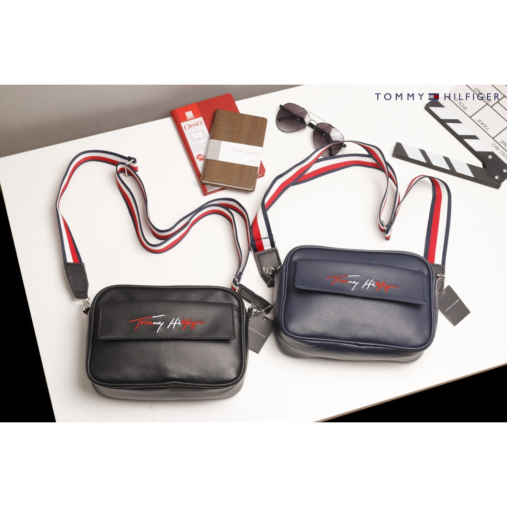 Túi đeo chéo unisex 2 ngăn, quai đeo bản rộng, chất liệu da si cao cấp 9801