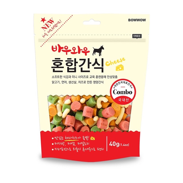 [MẪU MỚI ]Snack Hỗn Hợp Bow Wow 150gram cho Thú Cưng nhập khẩu từ Hàn Quốc