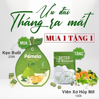 POMELO SLIMMING DIET Kẹo Bưởi Giảm Cân Tan Mỡ Đẹp Da Gói 10 Viên, Thon Gọn Cơ Thể (Tặng Kèm DETOX Thải Mỡ)