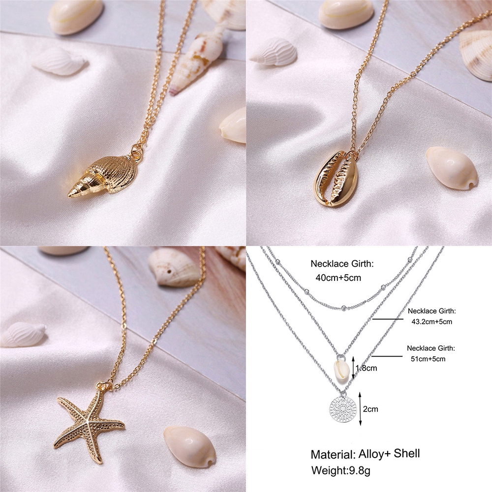Vòng cổ hợp kim mặt vỏ sò nhiều kiểu dáng thời trang Hàn Quốc cho nữ