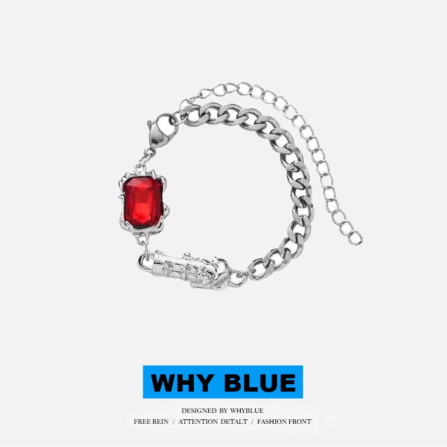Vòng Tay Ruby Thiết Kế Chính Hãng Không Giới Tính Đính Đá Nhân Tạo Đơn Giản Đa Năng