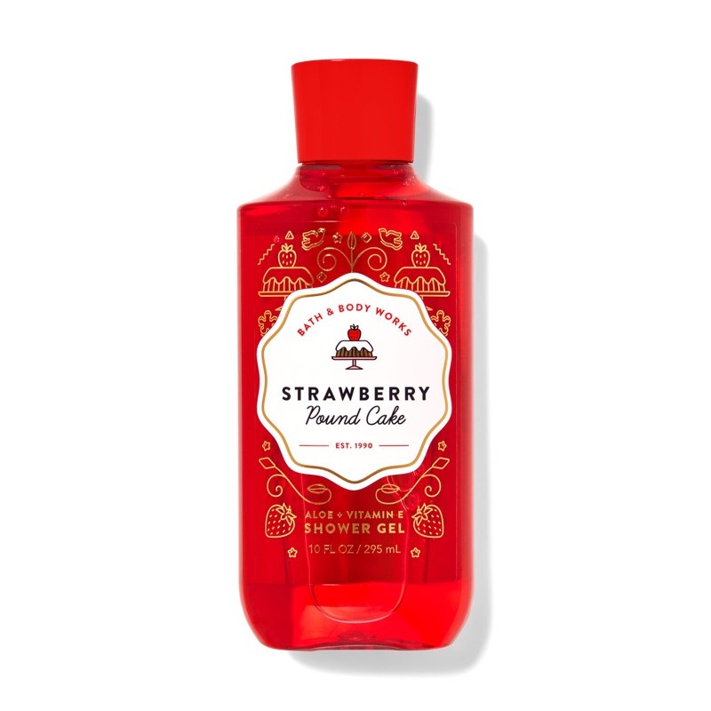 [Auth]Sữa tắm lưu hương mịn da Bath and Body Works-Strawberry pound cake 295ml