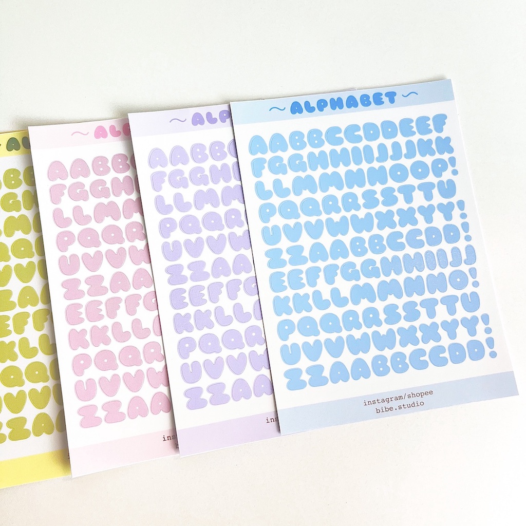 Bibe | Alphabet Sticker Sheet | Hình Dán Trang Trí Sổ Planner, Bullet Journal