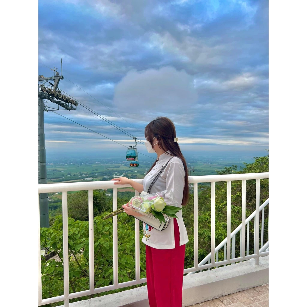 Đồ lam đi chùa bé gái - Bộ Đi Lễ Chùa Lụa Đẹp Cao Cấp Trang Nhã Họa Tiết Thêu Chim Công BÉ- AL029