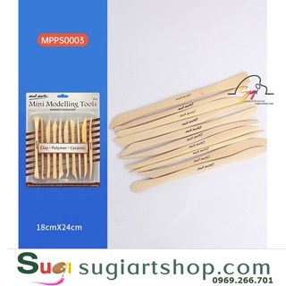 Dụng cụ làm đất sét , Dụng cụ điêu khắc Mont Marte,Mini Modelling Tools Boxwood 10pc -MMSP0003