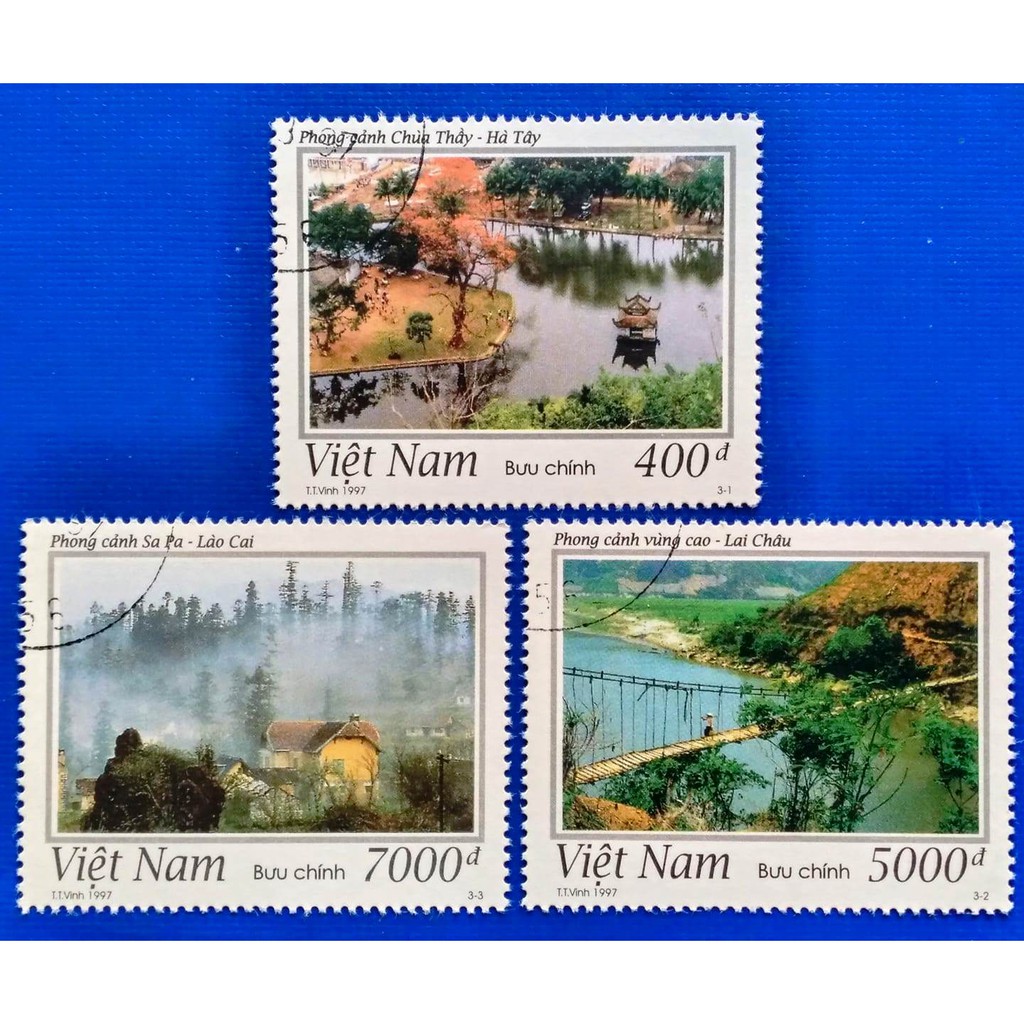 Tem sưu tập MS 749 Tem CTO Việt Nam Phong cảnh miền Bắc Việt Nam 1997 ( 3 tem )