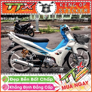 Tem Xe Sirius Trắng Xám Xanh Đen - Tem Sirius Xanh Trắng Xám Siêu Đẹp - Mẫu Team Sirius Trắng Xám Xanh Đen (s045-A4)